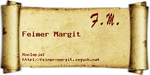 Feimer Margit névjegykártya